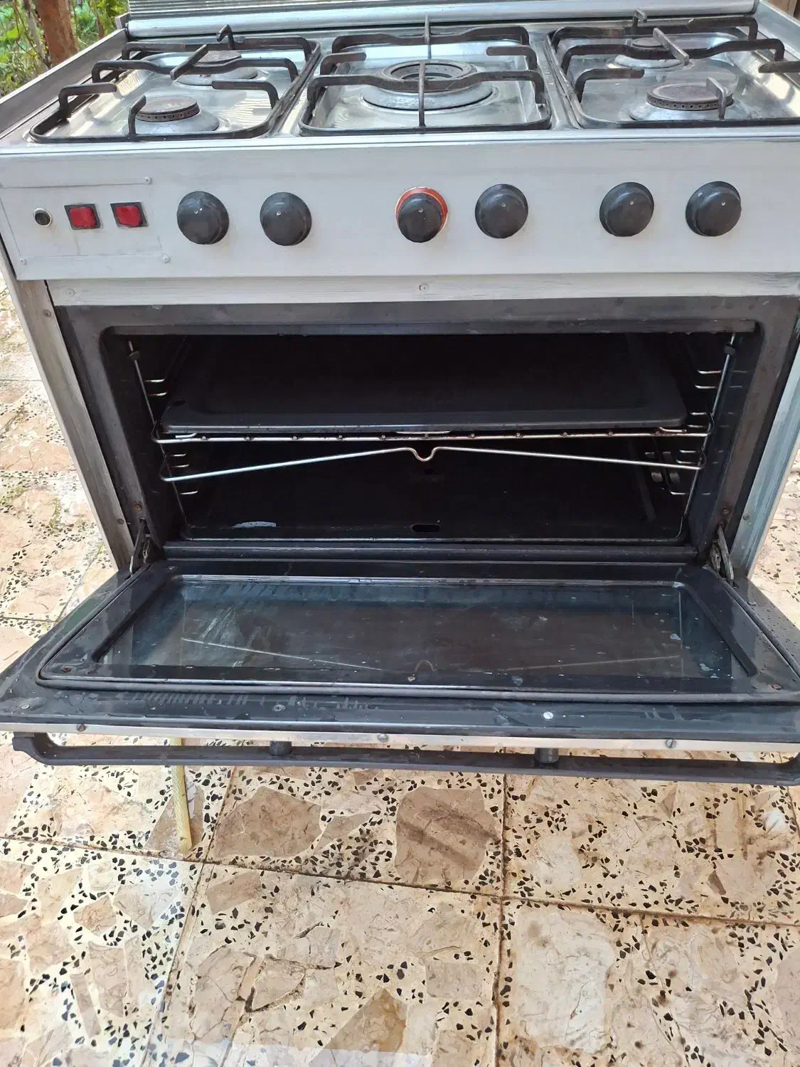 اجاق گاز 5 شعله تمام استیل پیلوت|اجاق گاز و لوازم برقی پخت‌وپز|لشت نشا, |دیوار