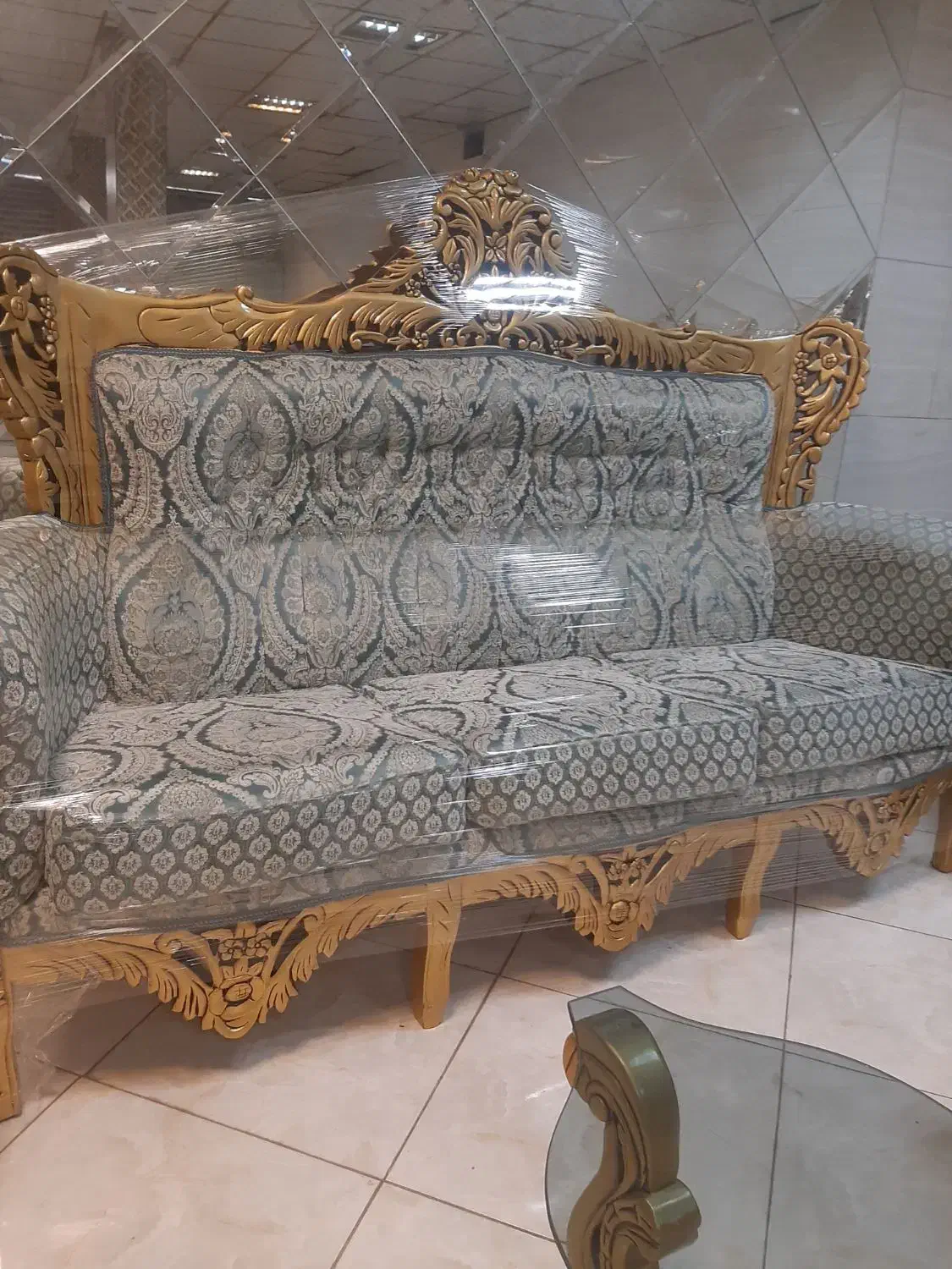 مبل سلطنتی ۹نفره مدل پادشاهی تمام راش پارچه ترک نو|مبلمان خانگی و میز عسلی|زنجان, |دیوار