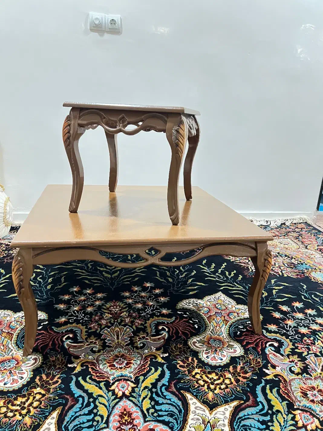 میز و دوتا عسلی چوبی|مبلمان خانگی و میز عسلی|دوگنبدان, |دیوار