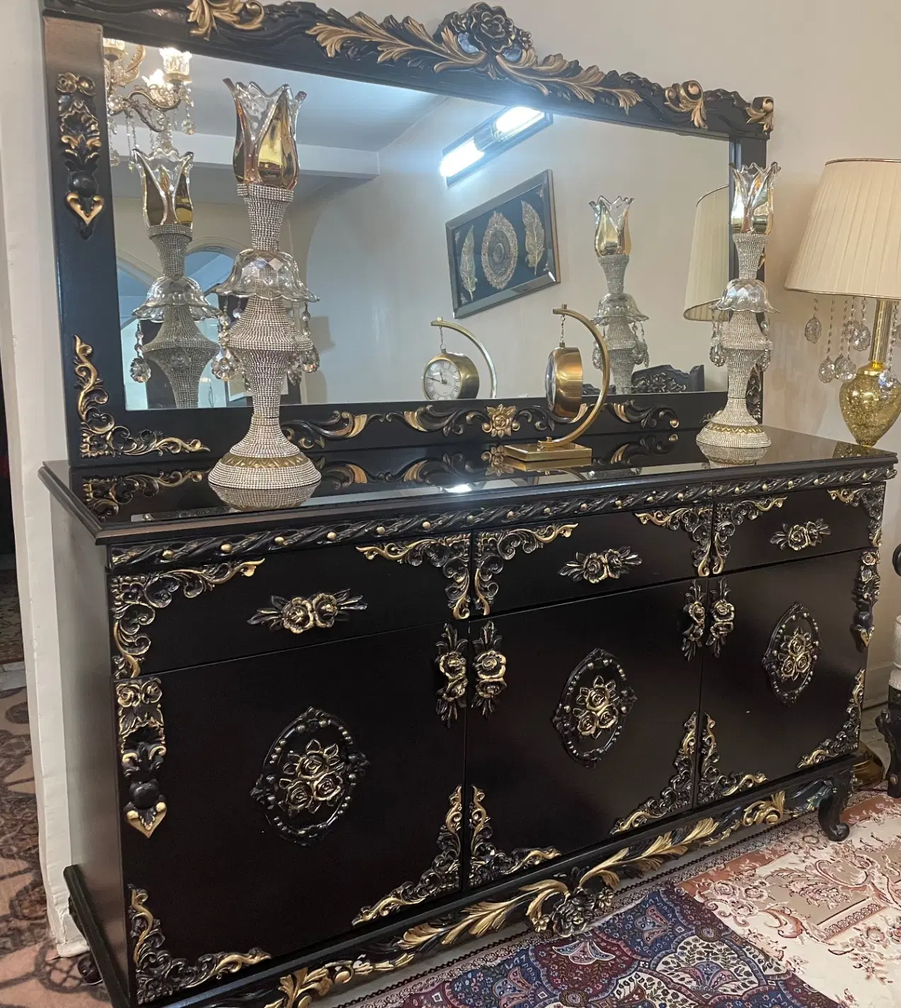 شمعدان و شکلات خوری ۳تیکه تمام نگین|صنایع دستی و سایر لوازم تزئینی|تهران, تسلیحات|دیوار