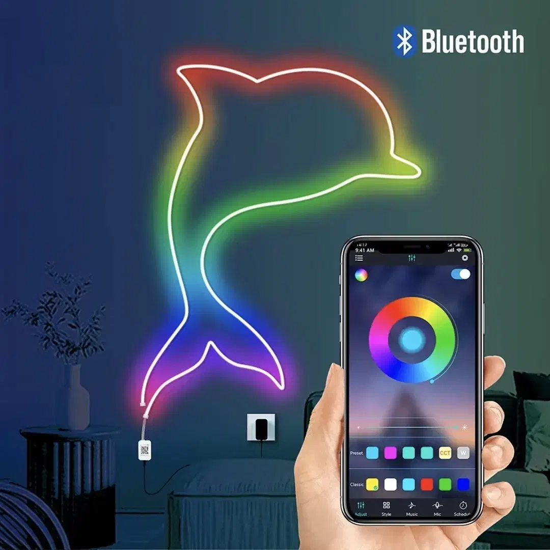 ریسه چراغ نئون فلکسی برنامه خور 1200 رنگ 5 متری|ریسه و چراغ تزئینی|تبریز, |دیوار