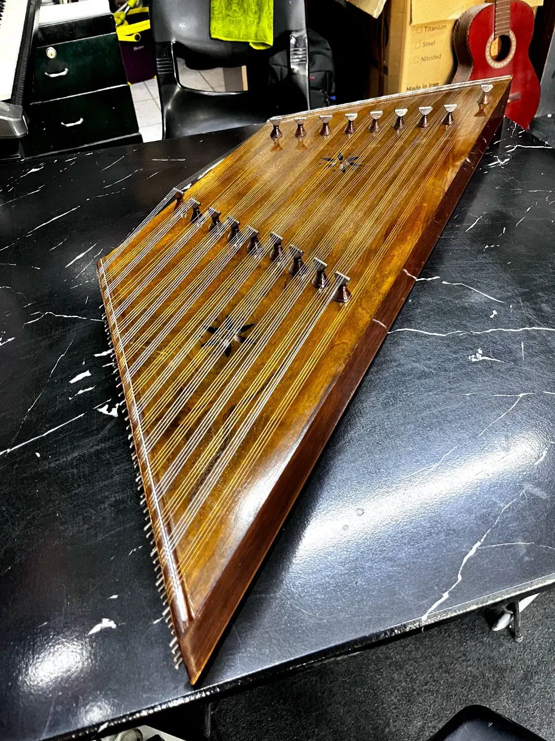 سنتور تک مهر ثاقبی به همراه کیس و مضراب|سازهای سنتی|شهریار, شهریار|دیوار