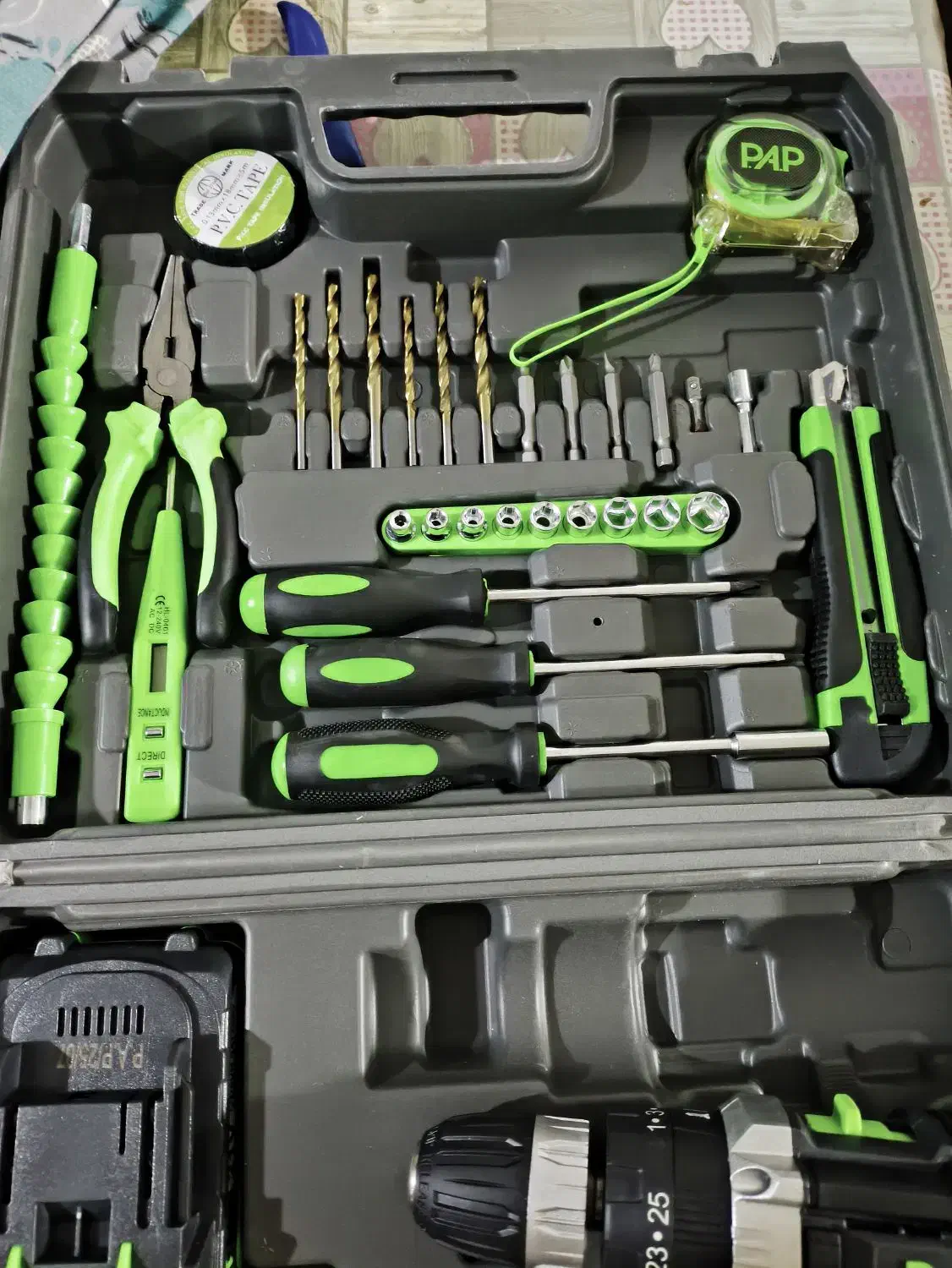 دریل شارژی همراه با پک کامل|ابزارآلات|مشهد, پورسینا|دیوار