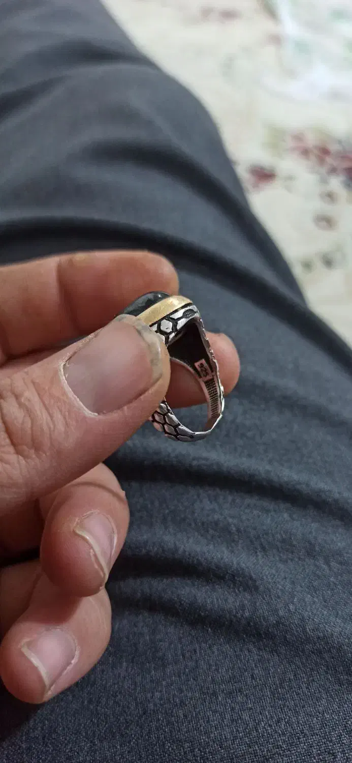 انگشتر نقره نگین لعل مشکی معاوضه با سگ یا کبوتر|جواهرات|اشتهارد, |دیوار