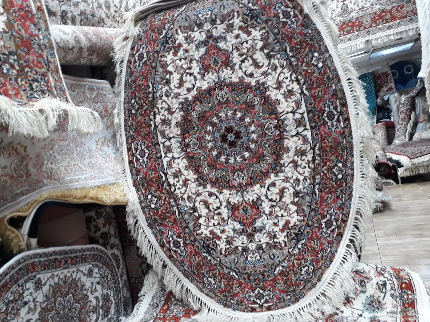فرش،بیضی اولیا ۱۲۰ سایز مارک اطمینان۷۰۰شانه|فرش|تبریز, |دیوار