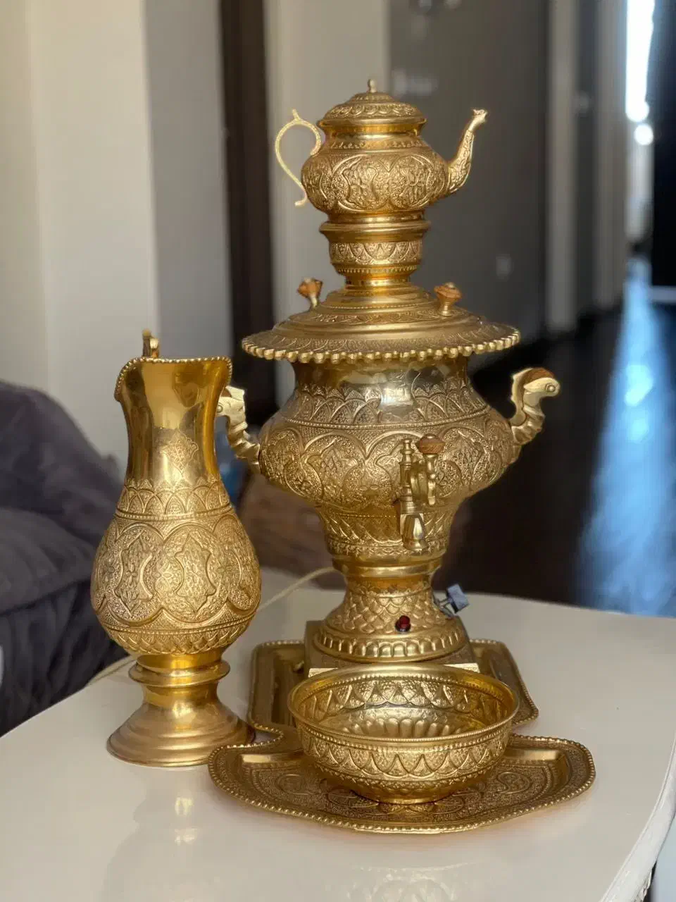 سماور برقی اب طلاکاری|صنایع دستی و سایر لوازم تزئینی|تهران, شهرک غرب|دیوار