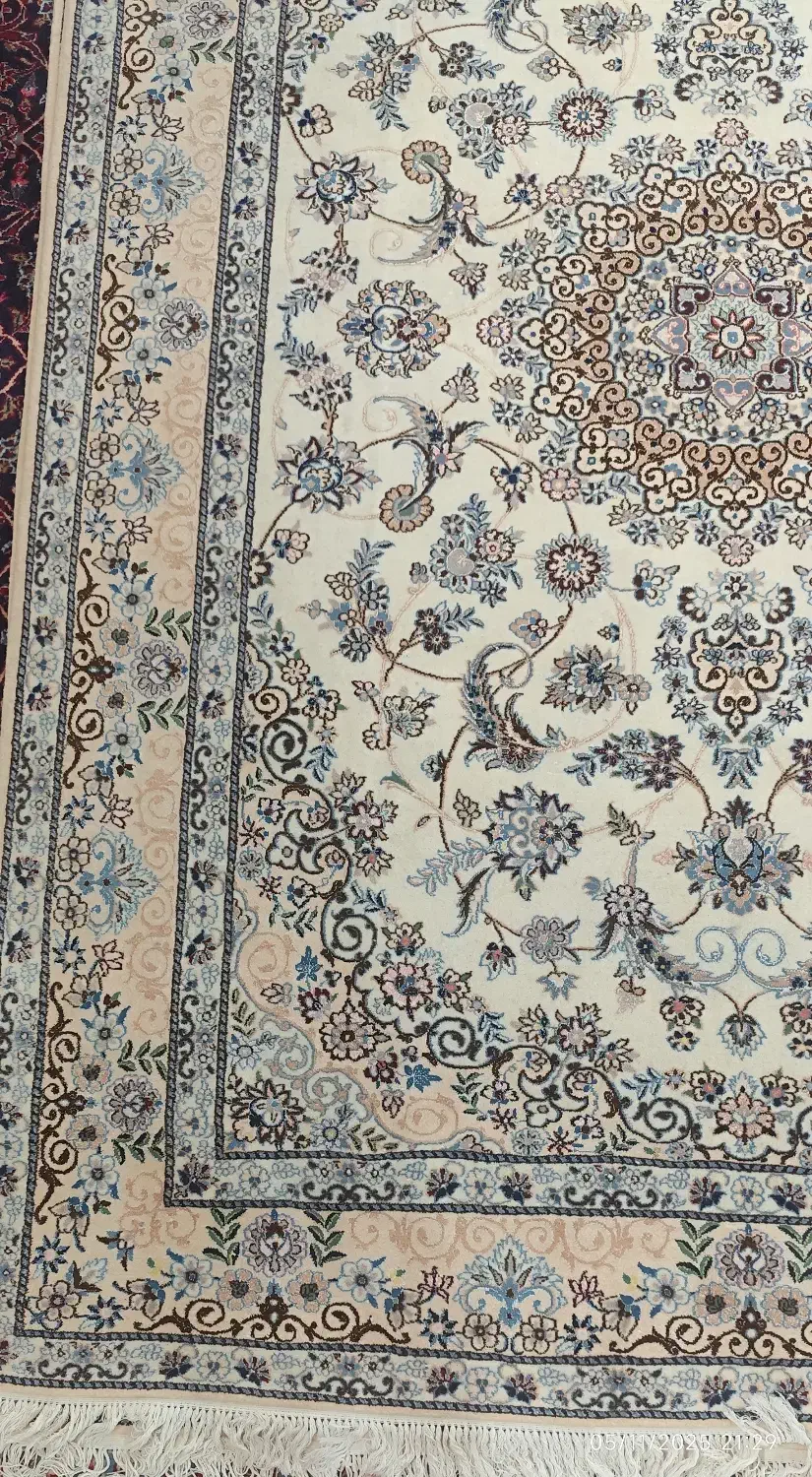 جفت فرش دستبافت نایین  ۶متری|فرش|اصفهان, باغ کاران|دیوار