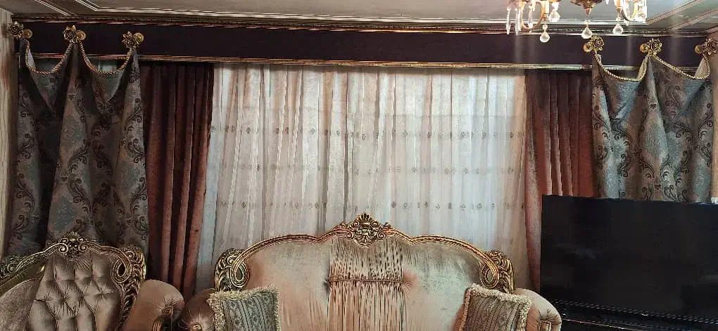 پرده ترک  با آستر و دکوری|پرده، رانر، رومیزی|اصفهان, دستگرده|دیوار