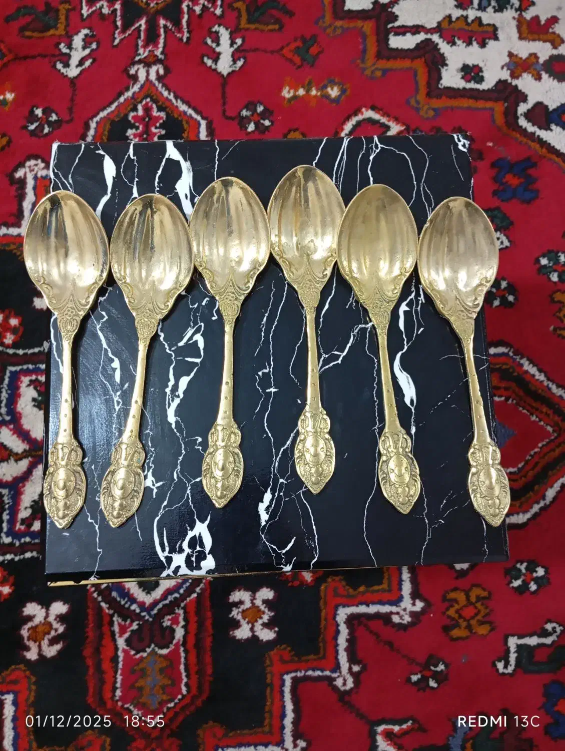 قاشق قدیمی برنجی|ظروف سرو و پذیرایی|تبریز, |دیوار