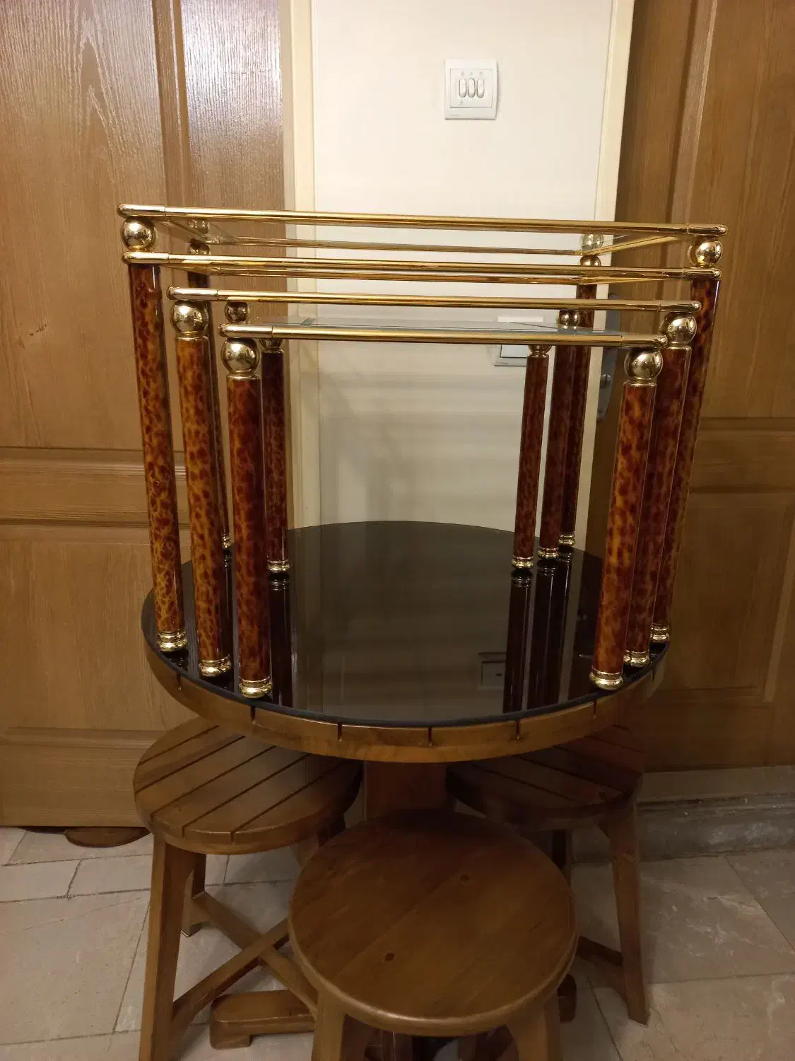 عسلی برنز سه تیکه ایتالیایی|مبلمان خانگی و میز عسلی|تهران, کاج|دیوار