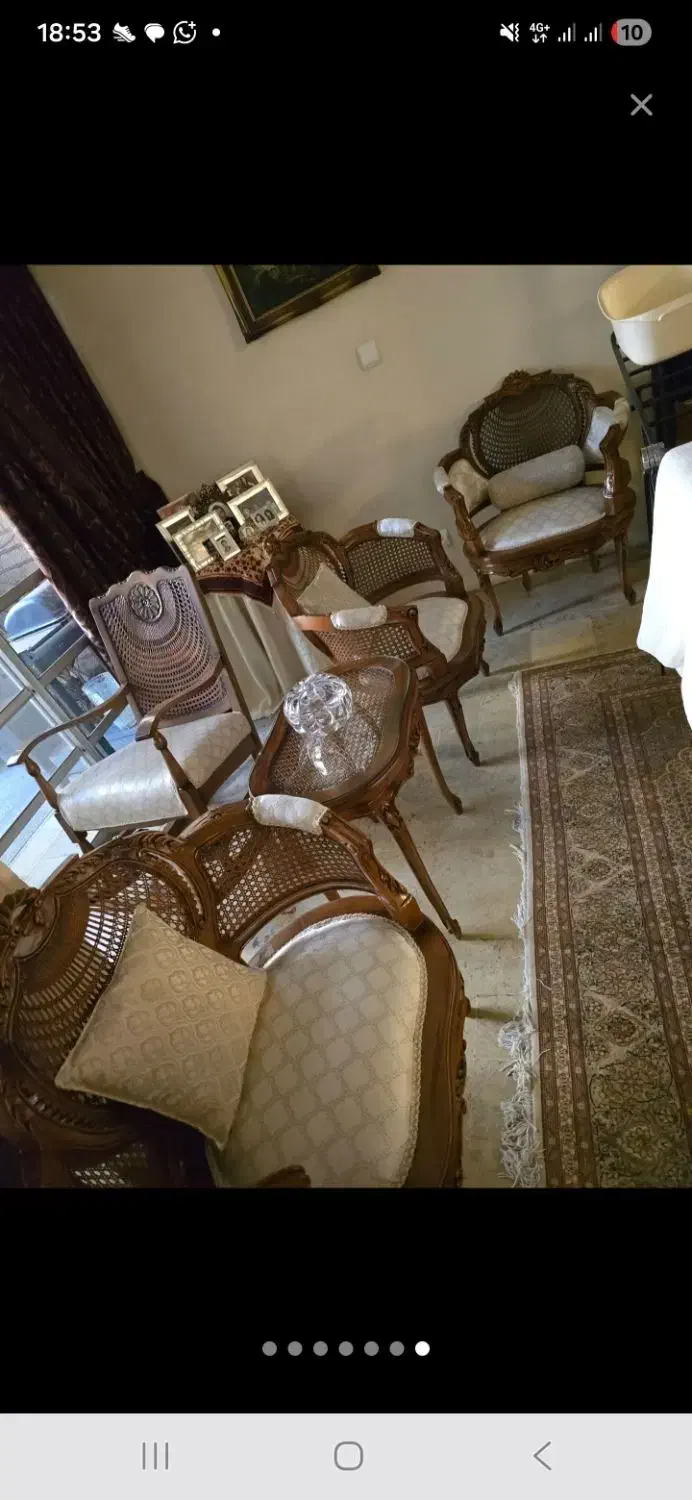 مبل ۹نفره و میزناهارخوری ۸نفره مدل یونانی حصیری|مبلمان خانگی و میز عسلی|تهران, عباسآباد|دیوار