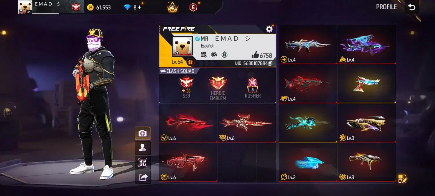 اکانت فری فایر ۹تا لولی سیو جیم|کنسول، بازی ویدئویی و آنلاین|قم, دروازه قلعه|دیوار