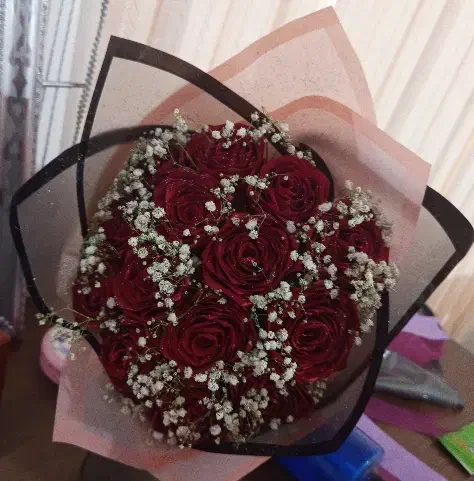 دسته گل رز روبان جیگری|گل مصنوعی|سبزوار, توحیدشهر|دیوار