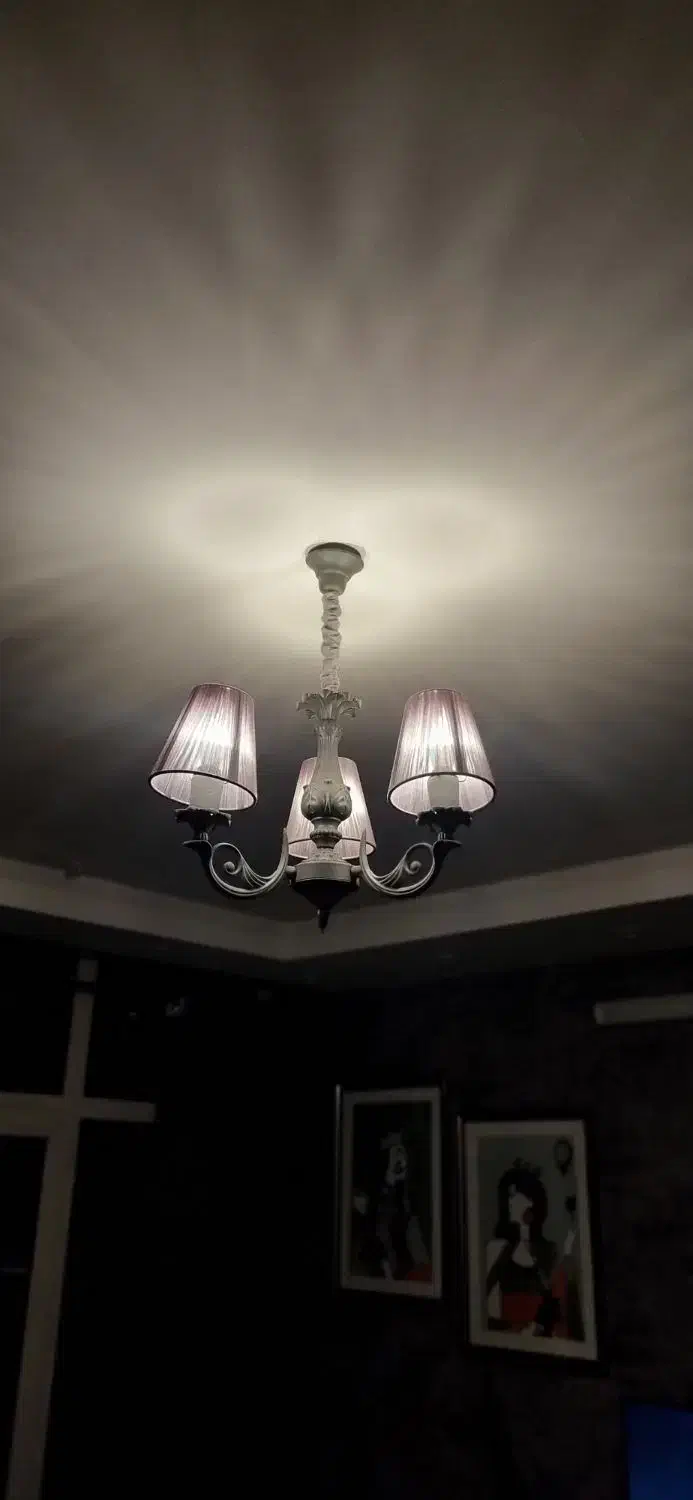 لوستر مدرن ۳ شاخه شلف ابریشمی|لوستر و چراغ آویز|اصفهان, ملک‌شهر|دیوار