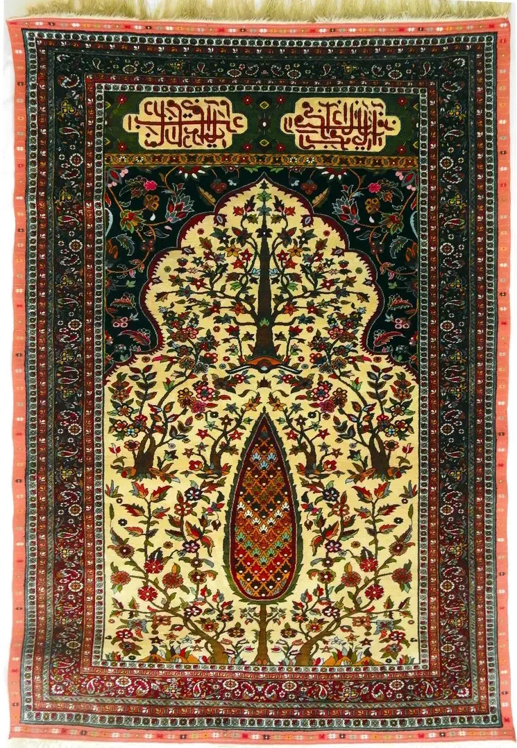 ذرع و نیم دورو تمام ابریشم طبیعی|فرش|بجنورد, |دیوار