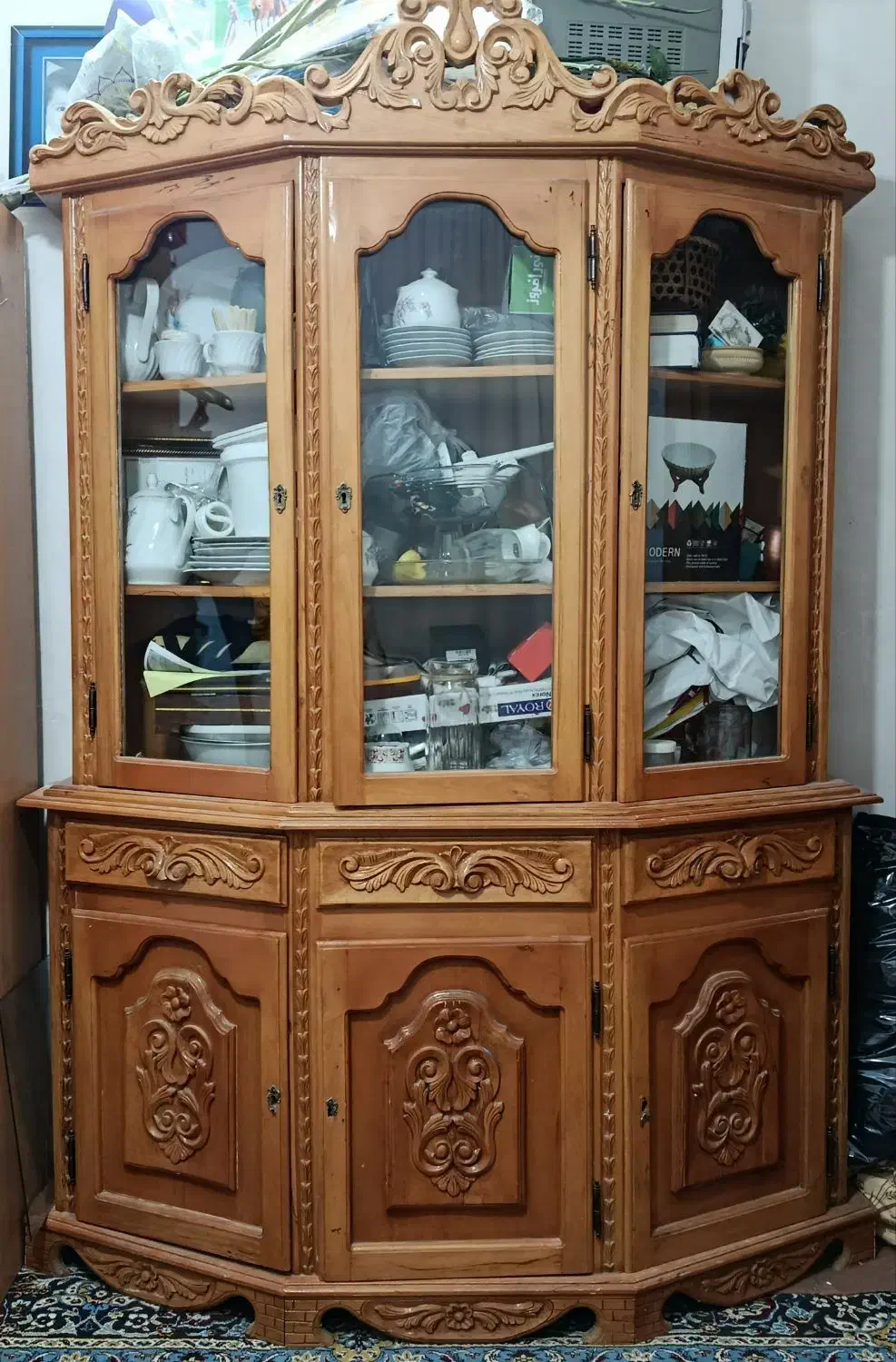 بوفه چوبی|بوفه، ویترین، کنسول|فیروزه, |دیوار