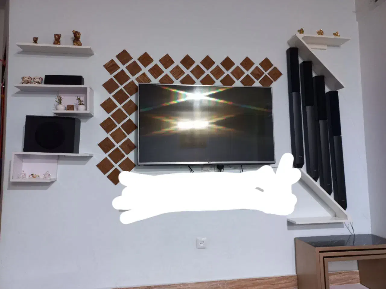 ۵عدد شلف چوب با رنگ خارجی سفید|کتابخانه، شلف، قفسههای دیواری|شاهدشهر, |دیوار