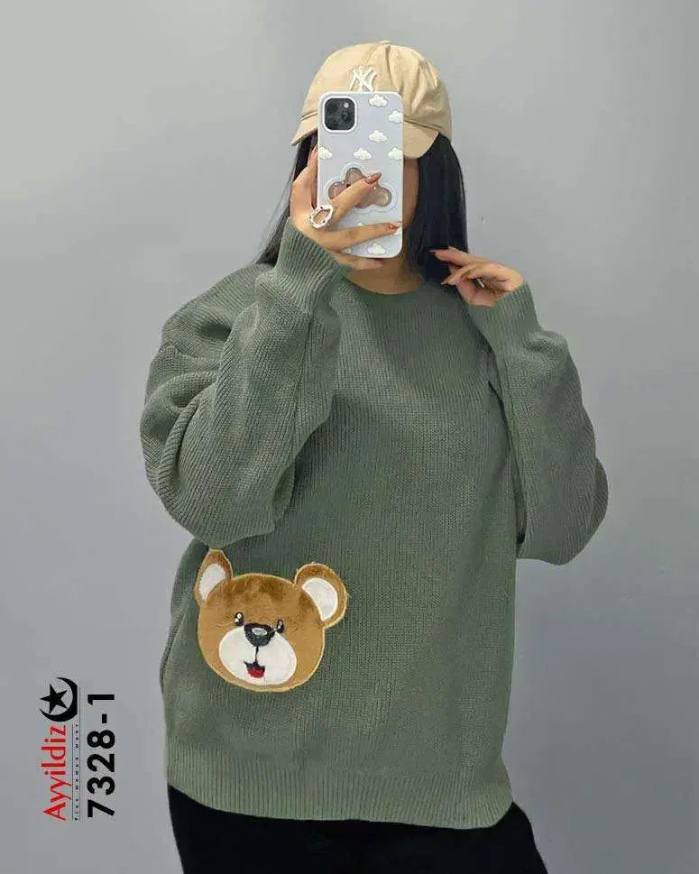 بلوز بافت استیکر دار  سایز بزرگ آییلدیز کد 7328|لباس|سهند, |دیوار