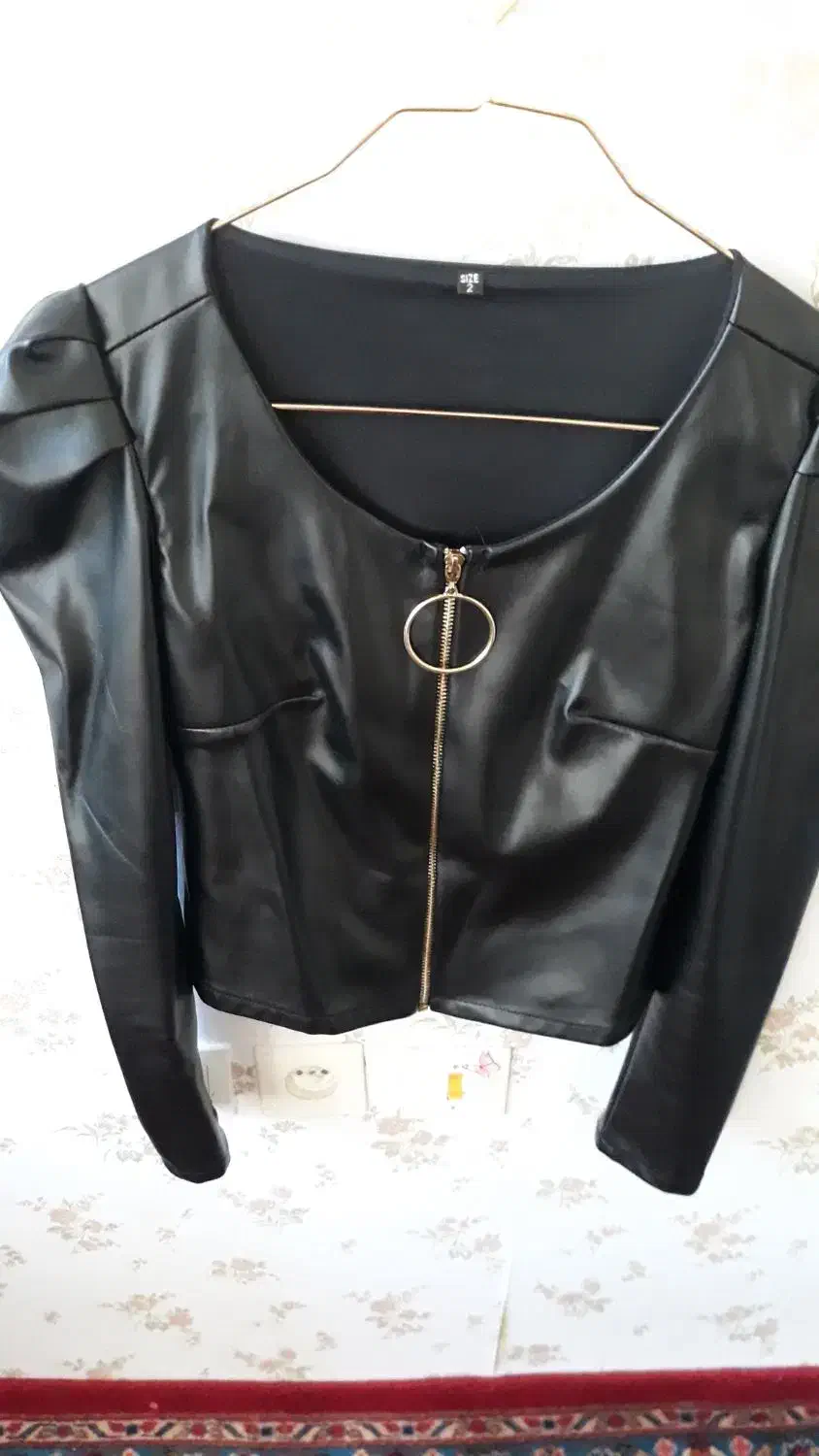 شومیز چرمی مشکی|لباس|تاکستان, |دیوار