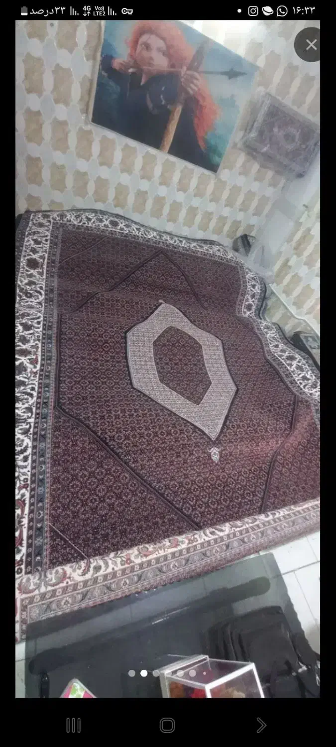 فرش پتو ورساچه گیلدا ریزماهی افشار لاکی|فرش|زنجان, |دیوار