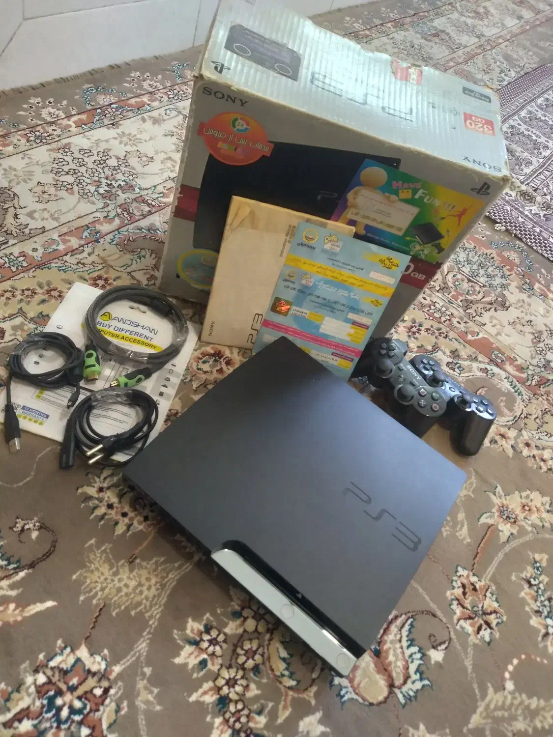 پی اس 3 با تمام تجهیزاتش تمیز تمیز|کنسول، بازی ویدئویی و آنلاین|اصفهان, گرکان|دیوار