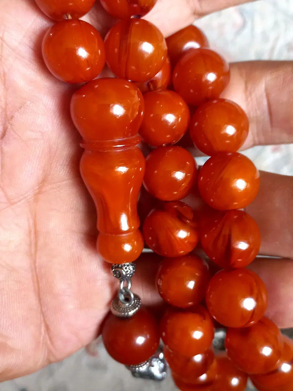 تسبح کهربا  المانی رگه دار  بودار|کلکسیون اشیاء عتیقه|اسلام‌شهر, شهرک مهدیه|دیوار