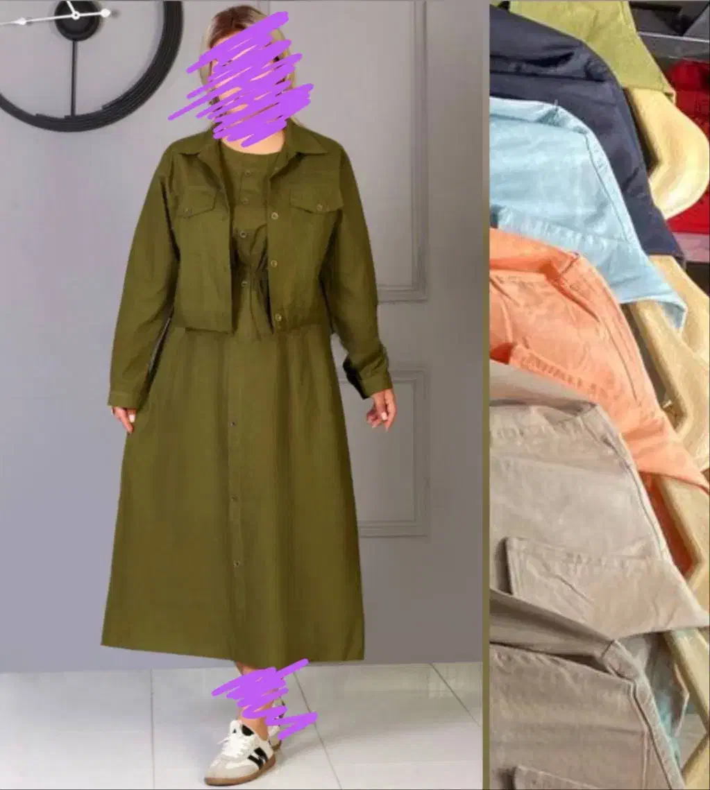 عمده زنونه - کراپ کت + سارافون لینن|لباس|رشت, اسماعیل آباد|دیوار