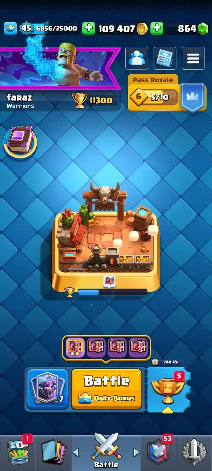 اکانت کلش رویال کاپ بالا ۱۱۰۰۰|کنسول، بازی ویدئویی و آنلاین|اردبیل, |دیوار