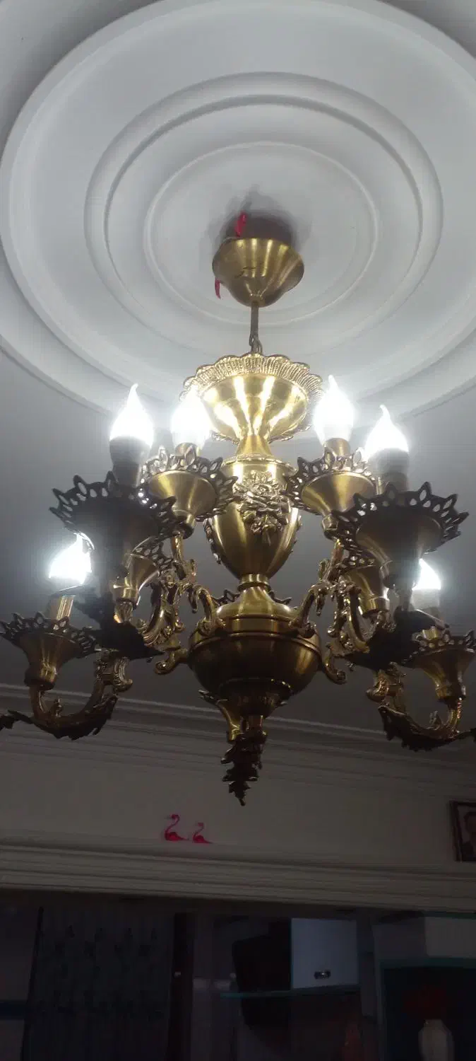 لوستر تمام برنجی|لوستر و چراغ آویز|کرج, شهرک نهال و بذر|دیوار