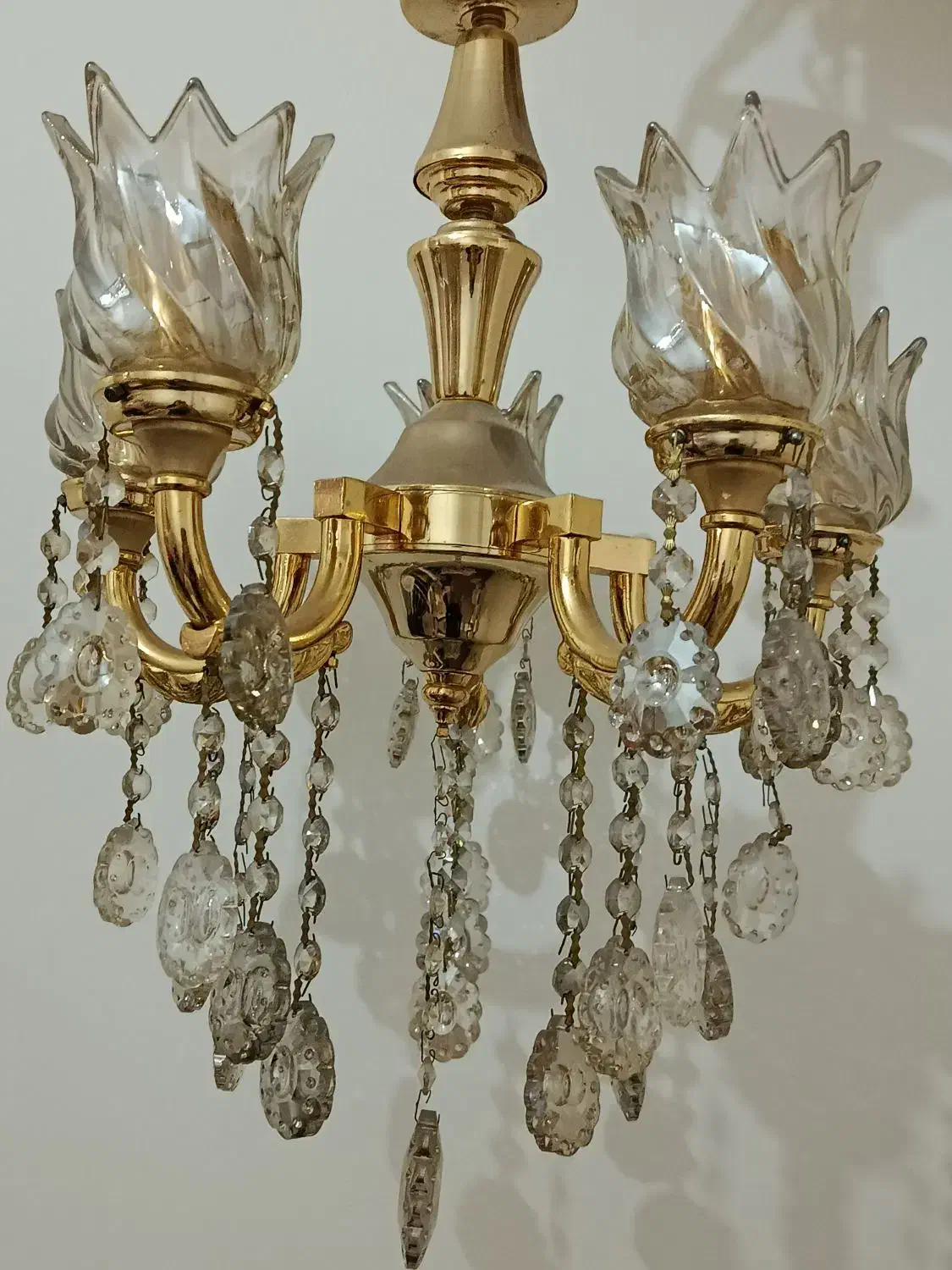 لوستر برنجی پنج شعله|لوستر و چراغ آویز|فردیس, شهرک ۱۱۰|دیوار