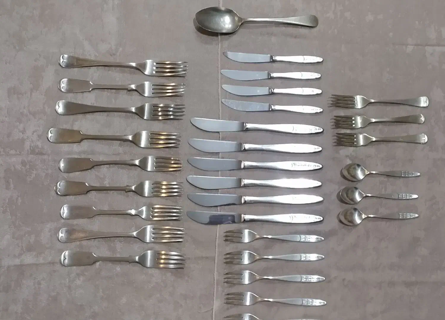 سرویس قاشق،چنگال وچاقو عتیقه با روکش نقره عیار 90|کلکسیون اشیاء عتیقه|تهران, شمشیری|دیوار