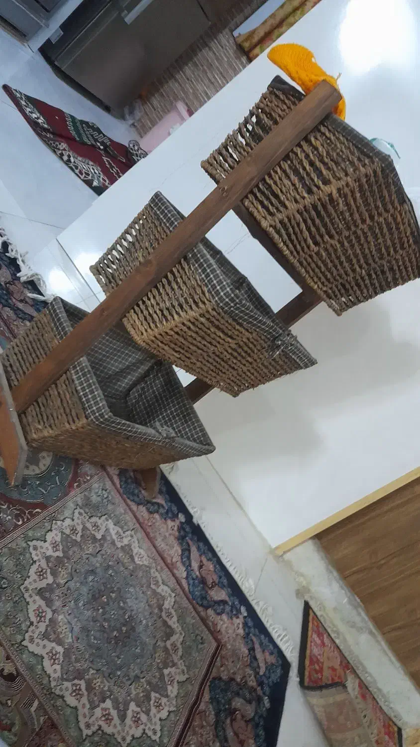 سبد سه طبقه حصیری جا سیزمینی|صنایع دستی و سایر لوازم تزئینی|اسلامشهر, شهرک واوان|دیوار