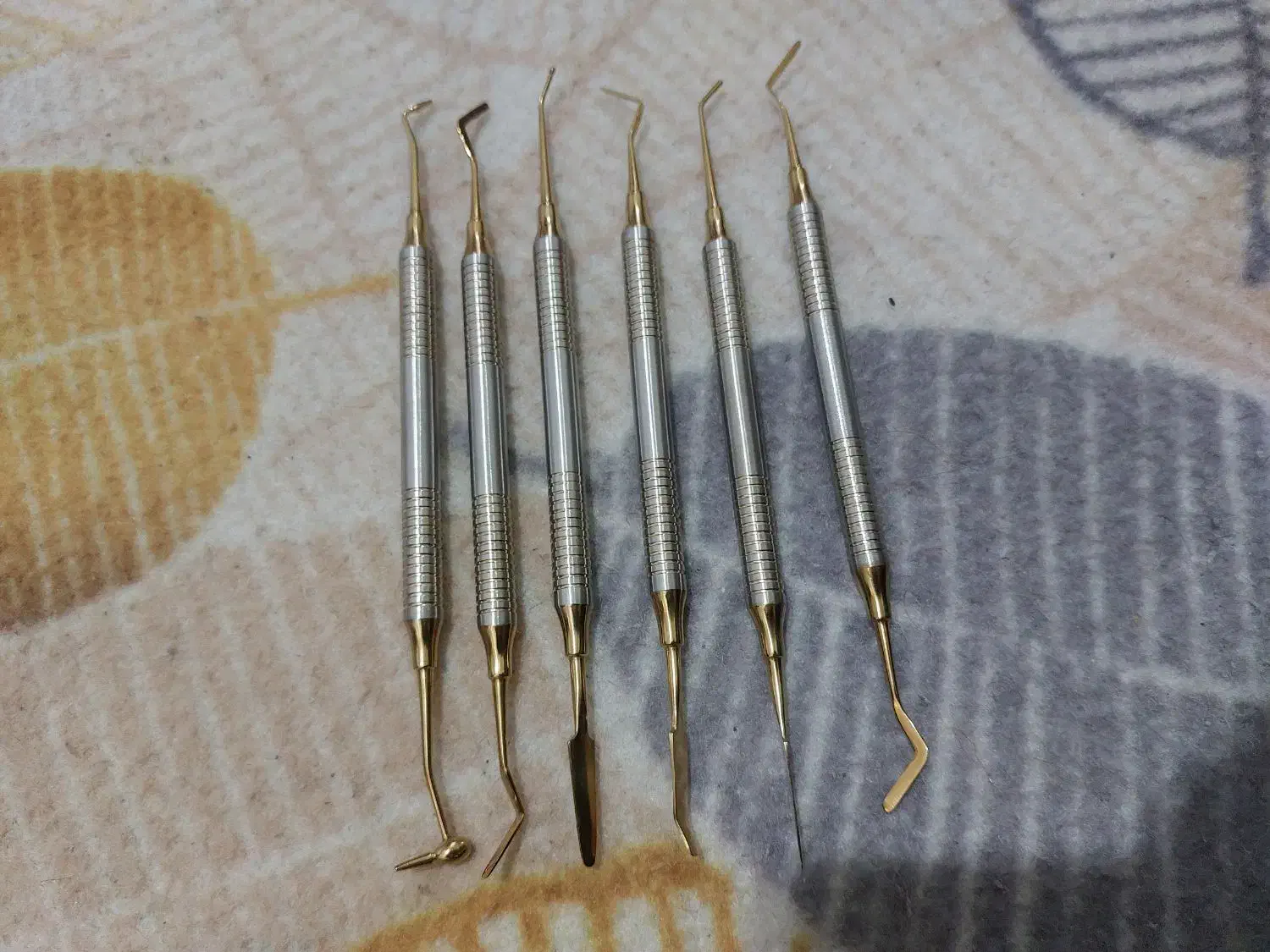 ست قلم طلایی و ابزار معاینه نو دندانپزشکی|پزشکی|تهران, دریاچه شهدای خلیج فارس|دیوار