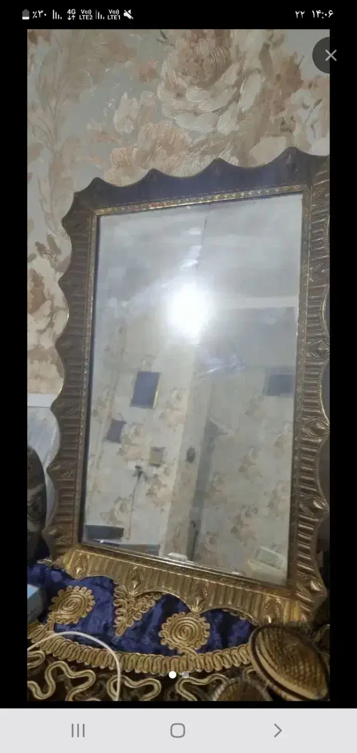 آینه برنز قدیمی|آینه|بروجرد, |دیوار