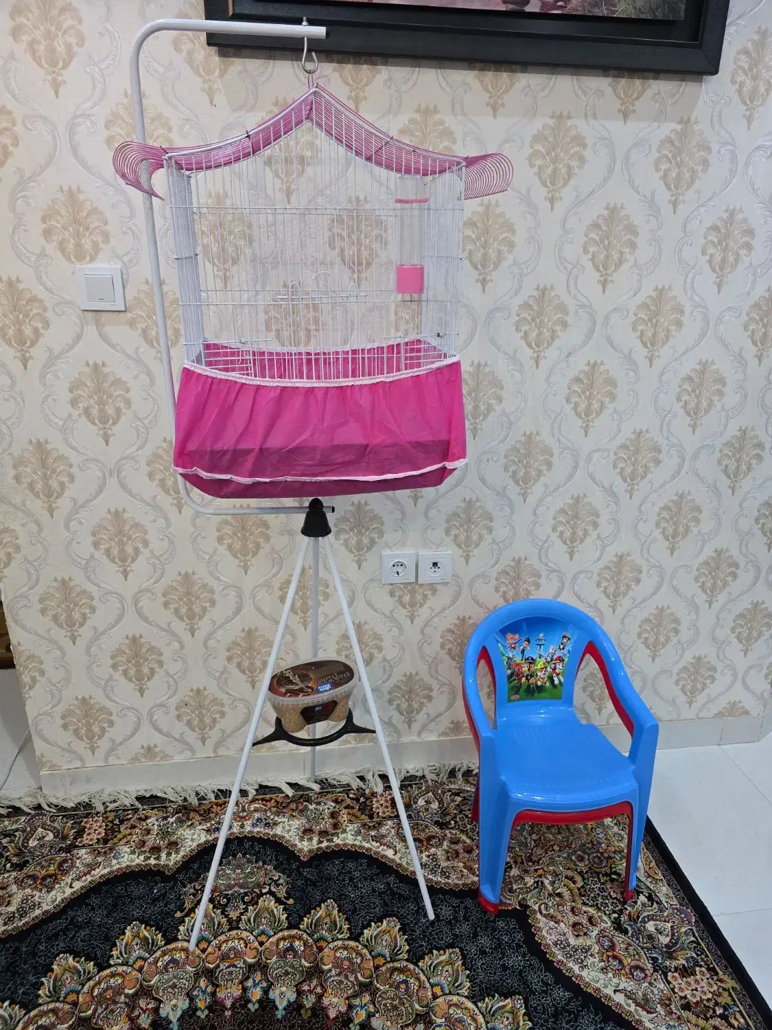 قفس و پایه قفس مدرن مناسب دکور خانه و پرنده|لوازم جانبی حیوانات|اهواز, سپیدار|دیوار