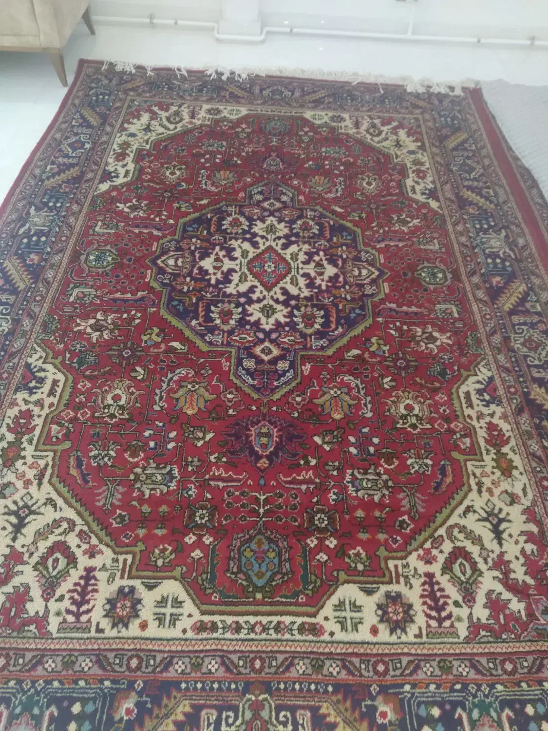 یک جفت فرش طبیعی 30 رج ۲*3 در حد نو|فرش|خوی, |دیوار