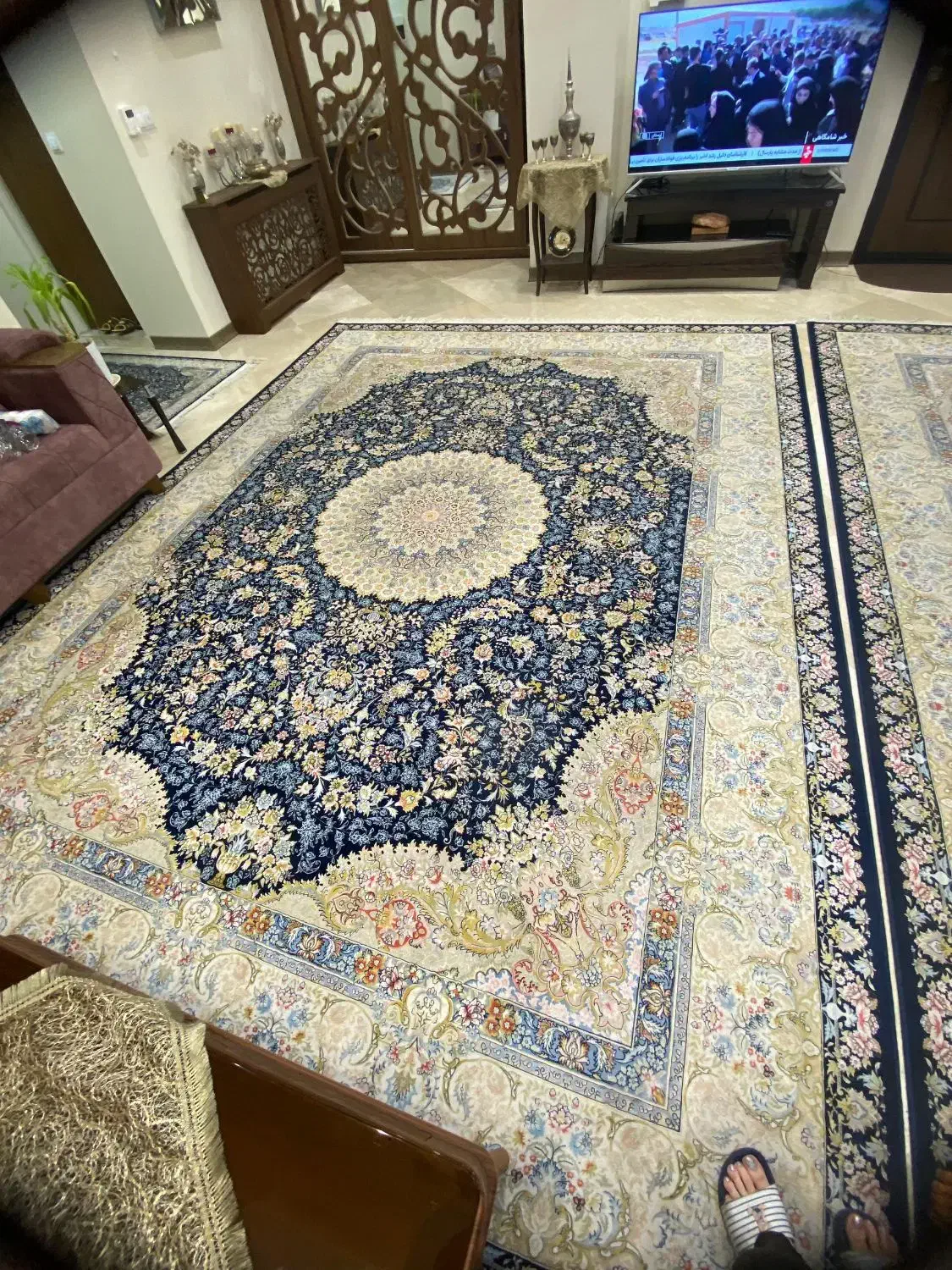 یک جفت فرش گلاریس12متری 1500شانه و توراه رویی|فرش|تهران, ستارخان|دیوار