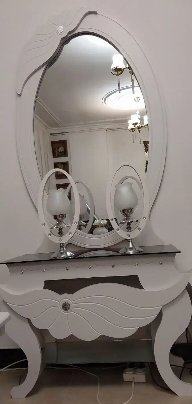 آینه شمعدون سفید|آینه|همدان, |دیوار