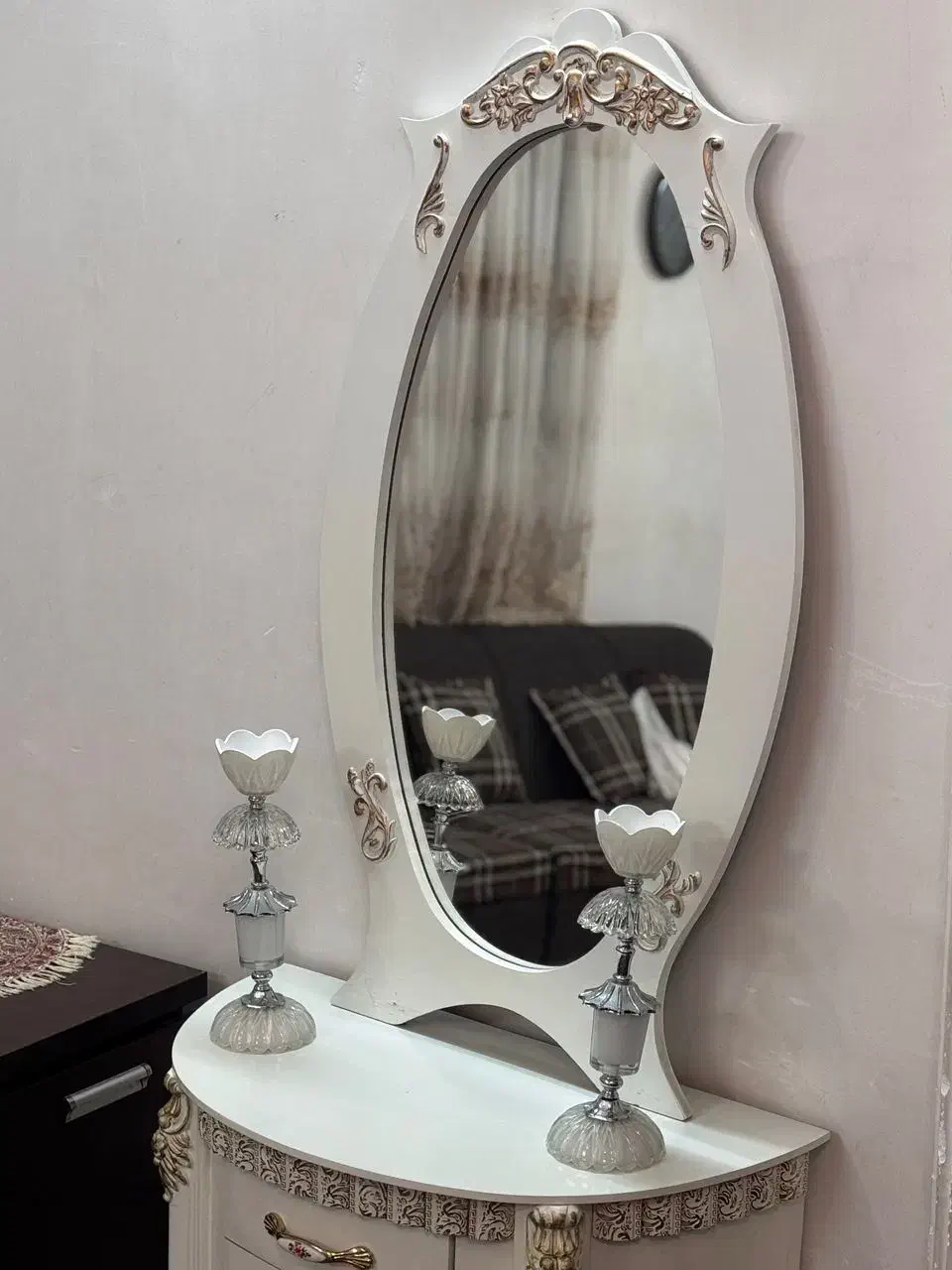 آینه کنسول شمعدان|بوفه، ویترین، کنسول|لاهیجان, شهرک جانبازان|دیوار