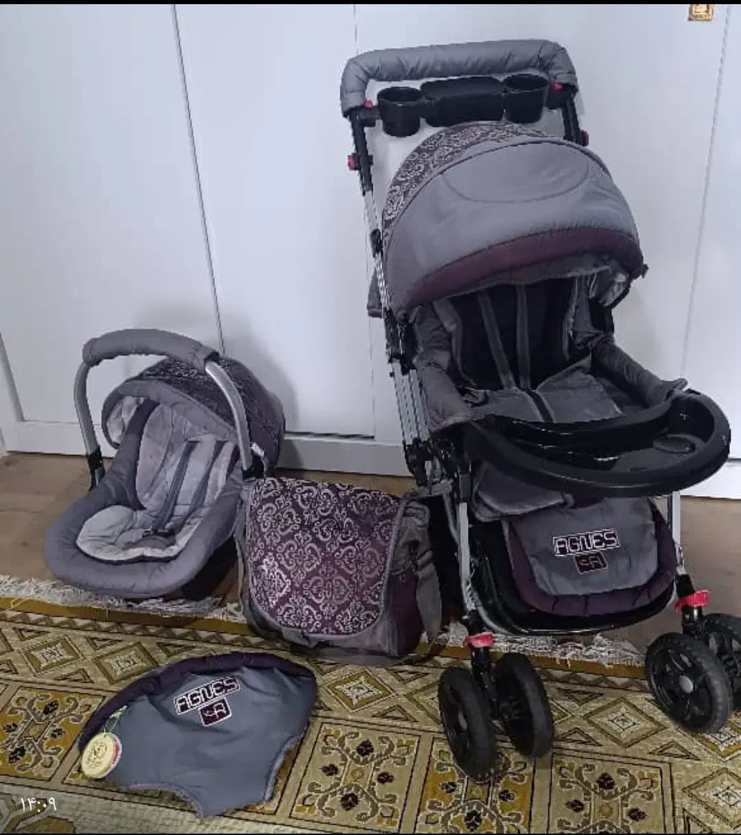 فروش ست کالسکه برند دلیجان طرح اگنس|کالسکه و لوازم جانبی|تنکابن, |دیوار