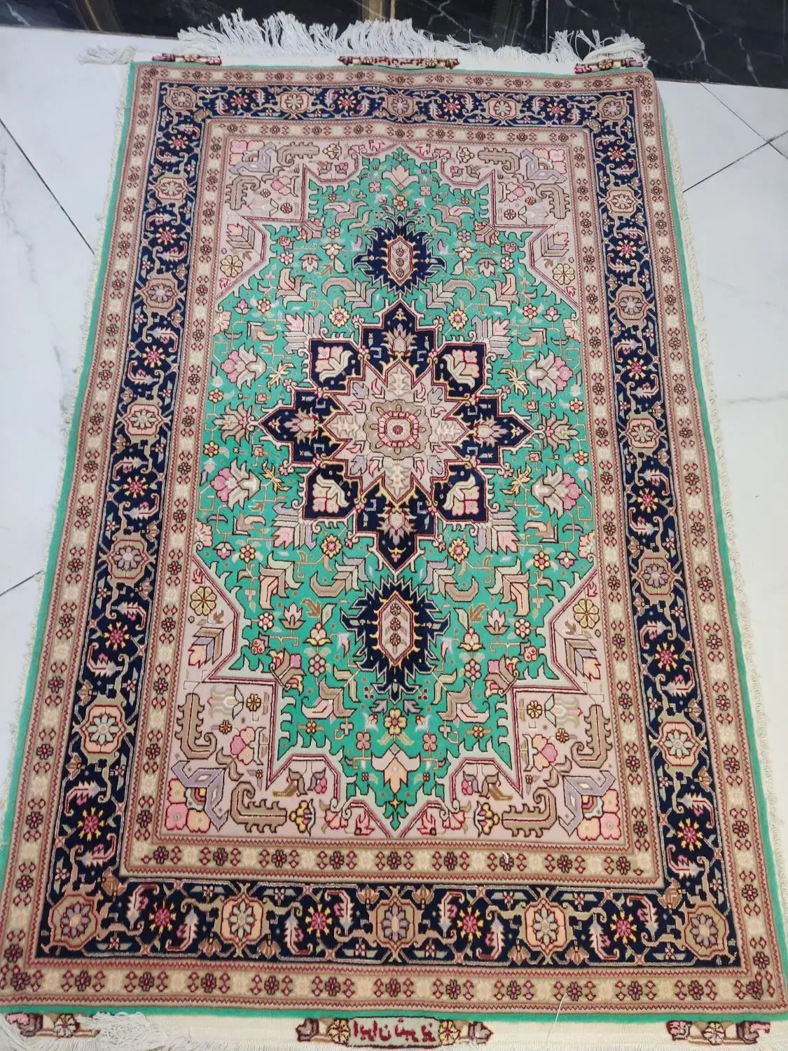 فرش تک زرع نیم هریس. سبز. ۵۰رج|فرش|تهران, پونک|دیوار