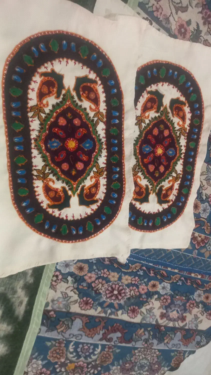 پته عسلی رومیزی و خط دوزی پته|پرده، رانر، رومیزی|بم, |دیوار