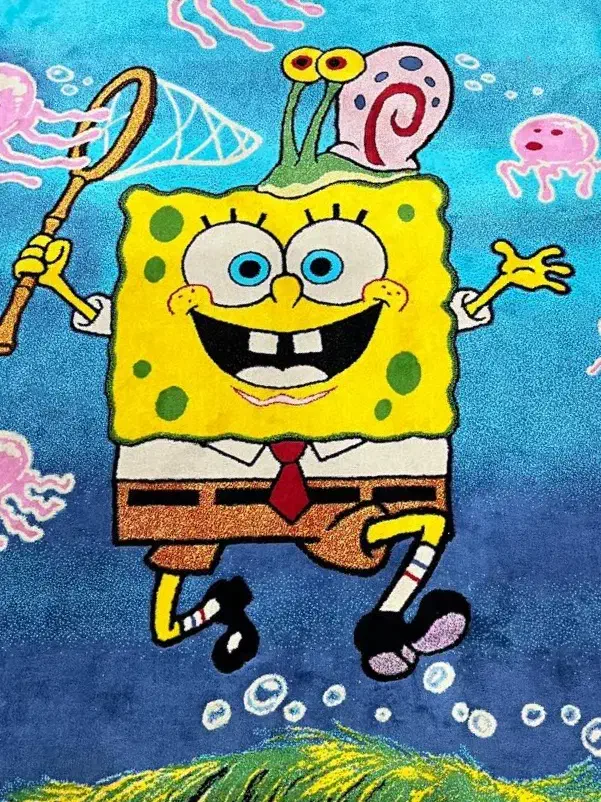 فرش ۴متری کودک طرح باب اسفنجی|فرش|آستانه اشرفیه, |دیوار