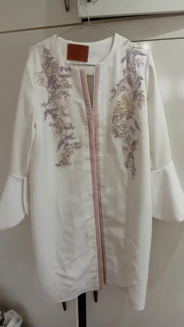 مانتو سنگدوزی سفید سایز ۴۶|لباس|اردبیل, |دیوار