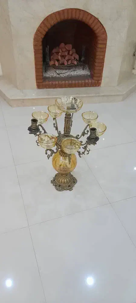 شمعدان برنز و شیشه|ظروف سرو و پذیرایی|محمدشهر, شهرک پیام (مهرالبرز)|دیوار