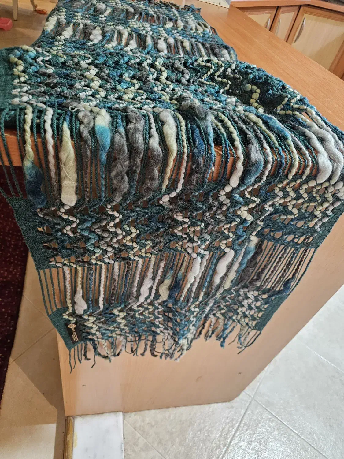 شال بافت وارداتی رنگ ترکیبی سبزآبی|لباس|شیراز, چنچنه|دیوار