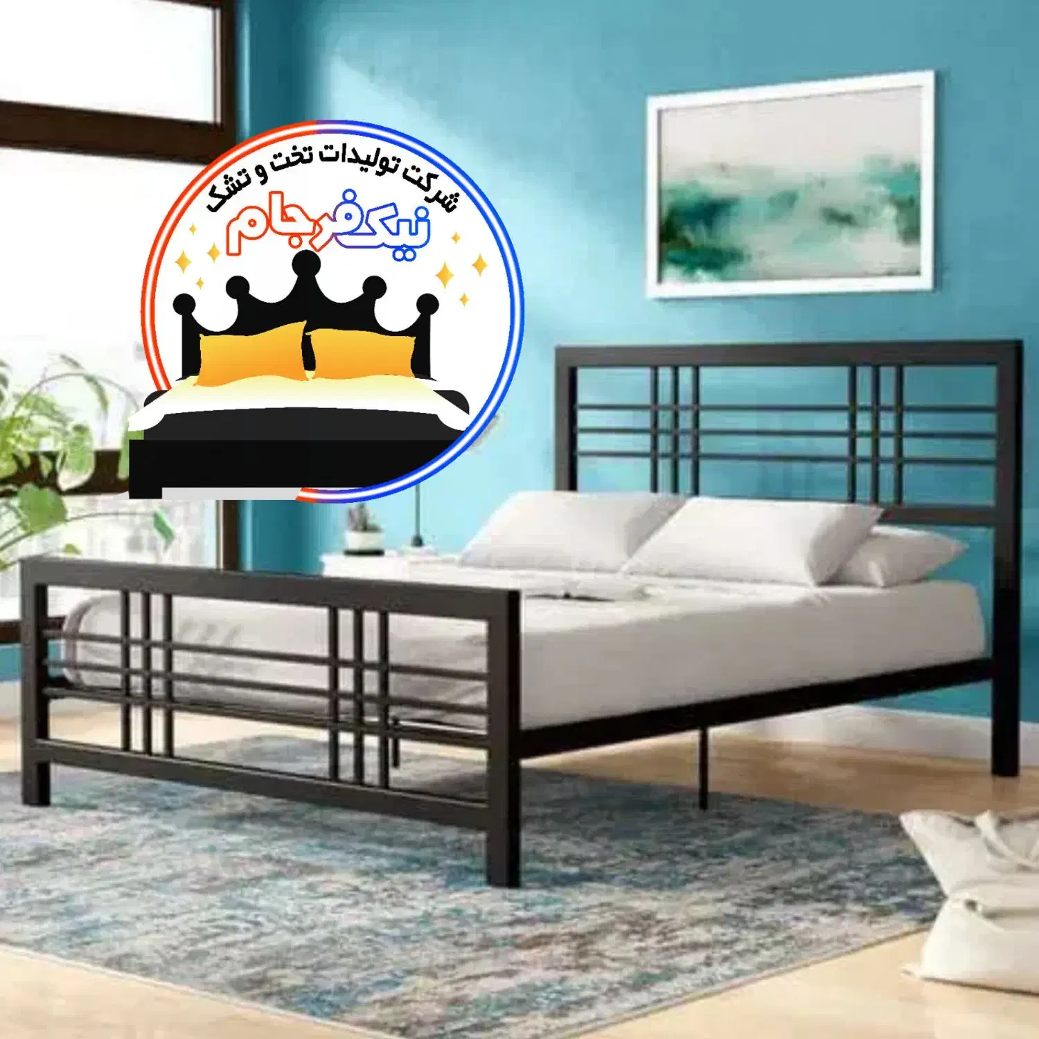 تخت خواب دو نفره(تختخواب ۲دونفره) طرح باغی|تخت و سرویس خواب|مشهد, سپاد|دیوار