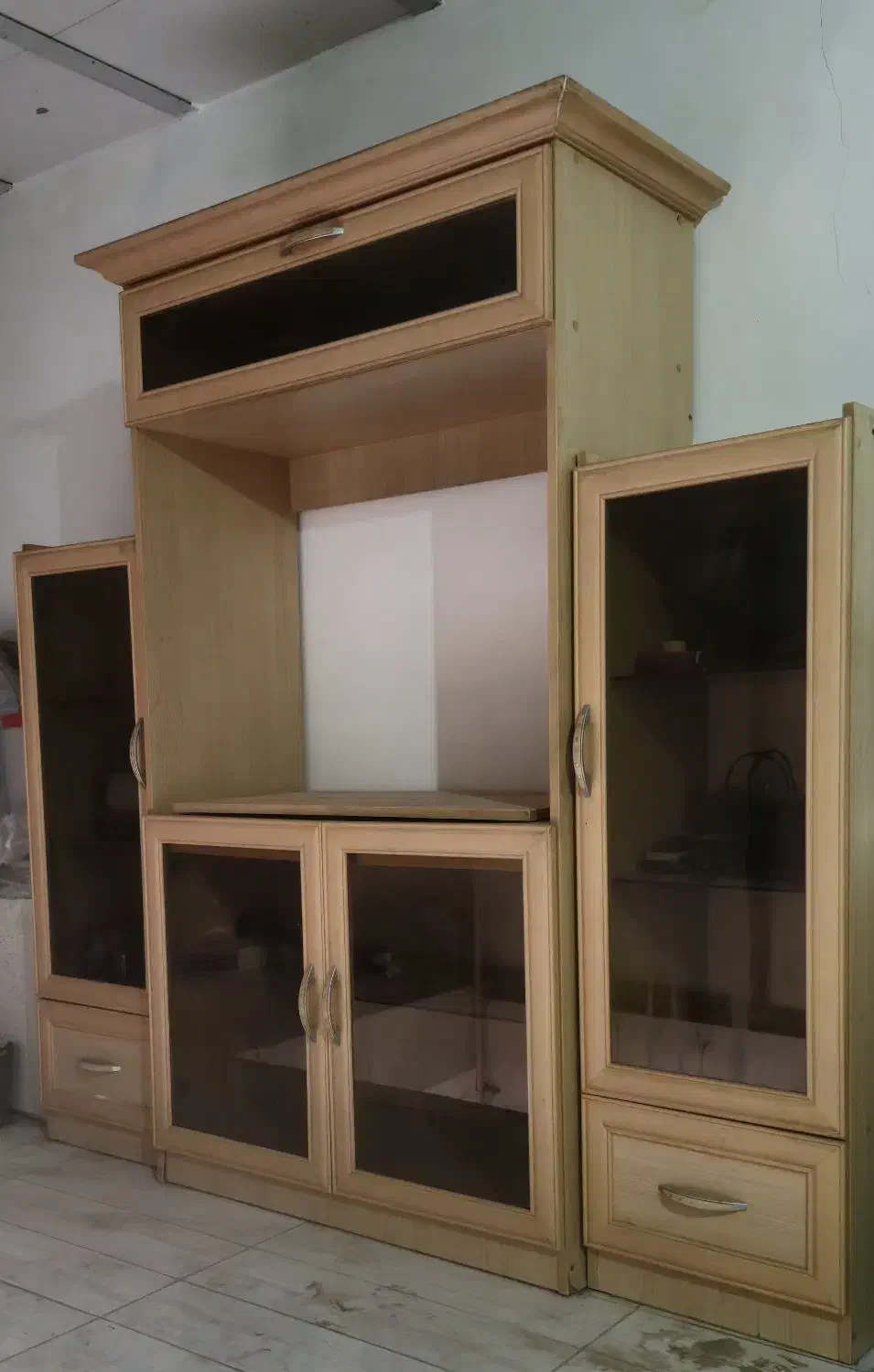 کمد و زیر تلویزیونی با دکوری|میز تلویزیون|دزفول, |دیوار