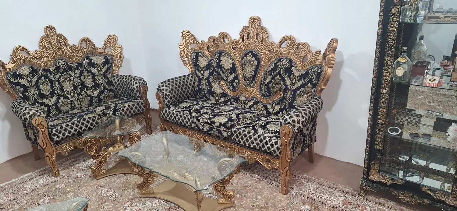 مبل سلطنتی مبل ۷ نفره|مبلمان خانگی و میز عسلی|مهاباد (آذربایجان غربی), |دیوار