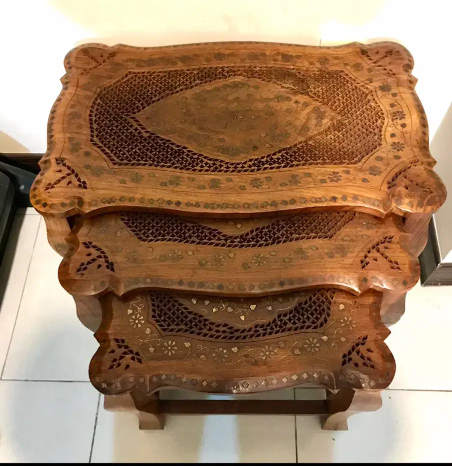 ست ۳ عددی میز عسلی منبت کاری|مبلمان خانگی و میز عسلی|ساری, |دیوار